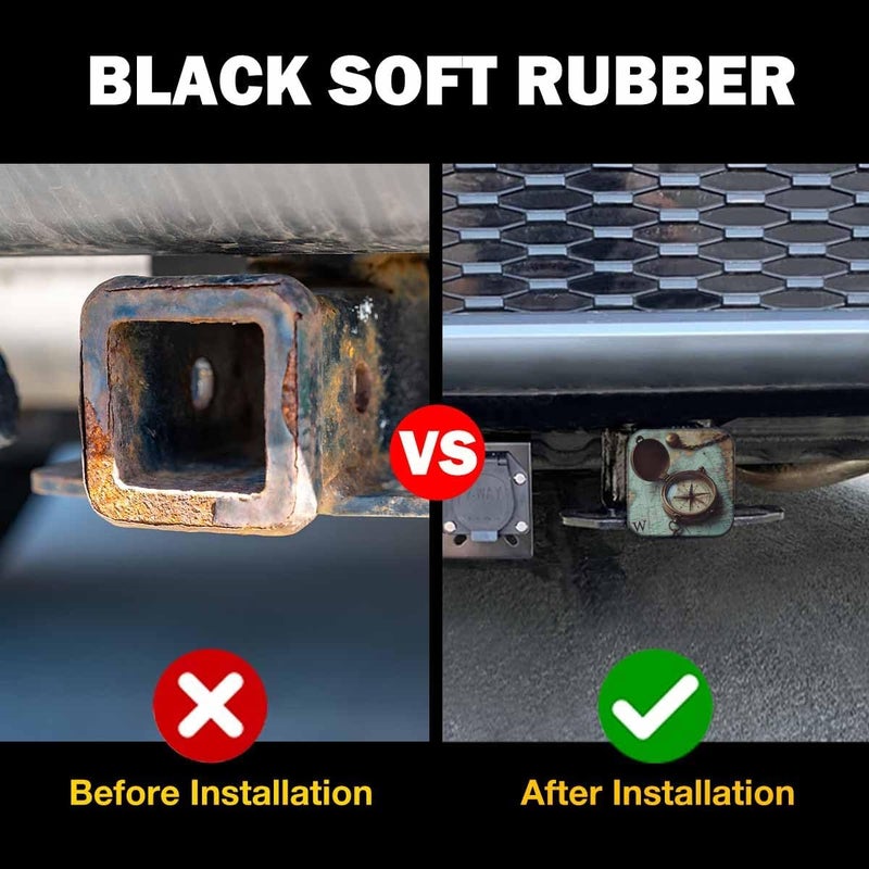 Beabes Trailer Hitch Covers Compass, Ancient World Map Compass Necklace Anti-Loss Hitch Cover Fits 2" Hitch Receivers for Trucks, Tough Receiver Tube Hitch Cover Plug for Cars - Image 5